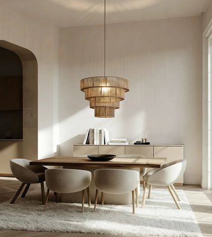 Hanglamp Gevlochten Katoen Taupe 50cm Boho Scandinavisch Verstelbaar