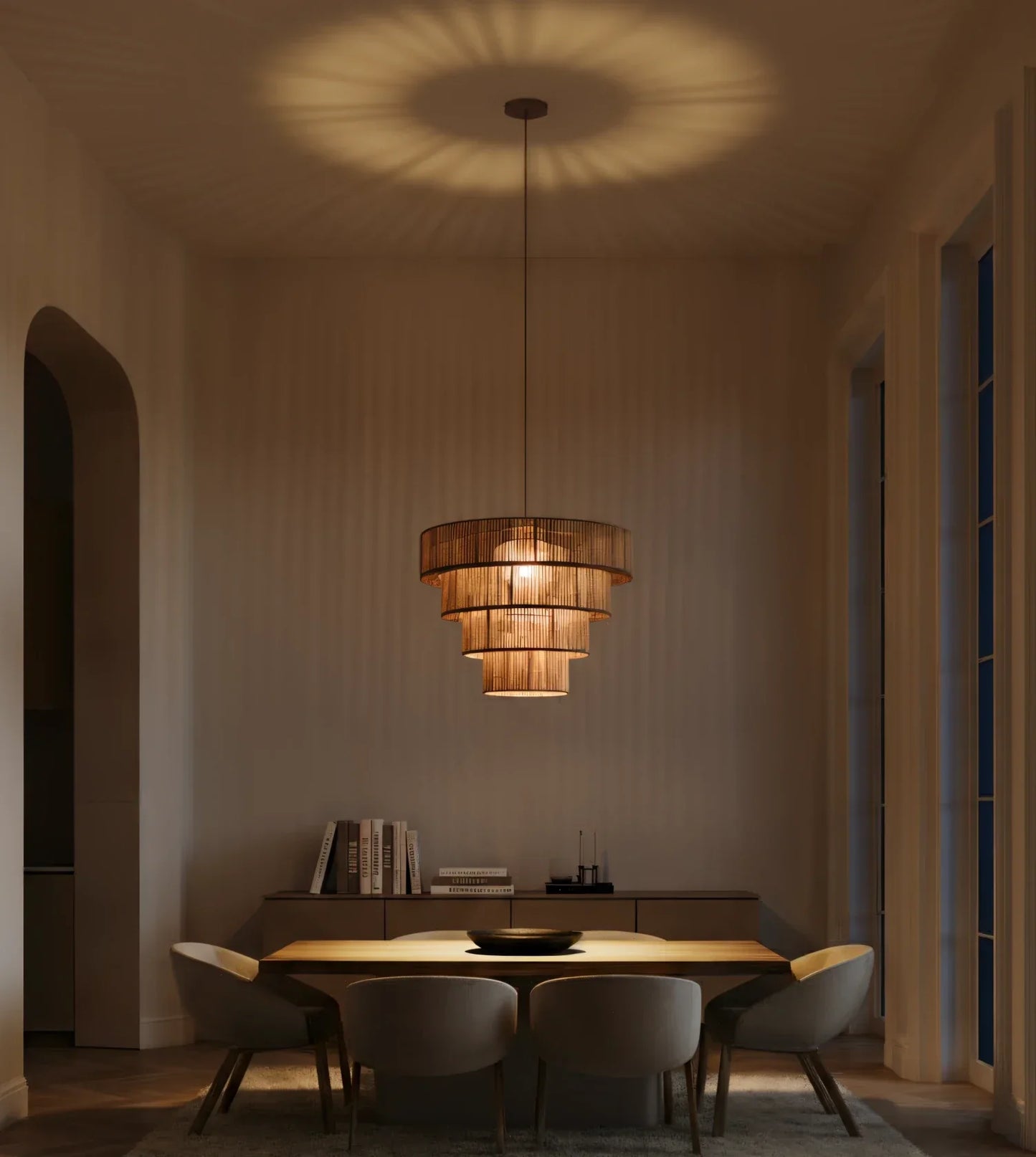 Hanglamp Gevlochten Katoen Taupe 50cm Boho Scandinavisch Verstelbaar