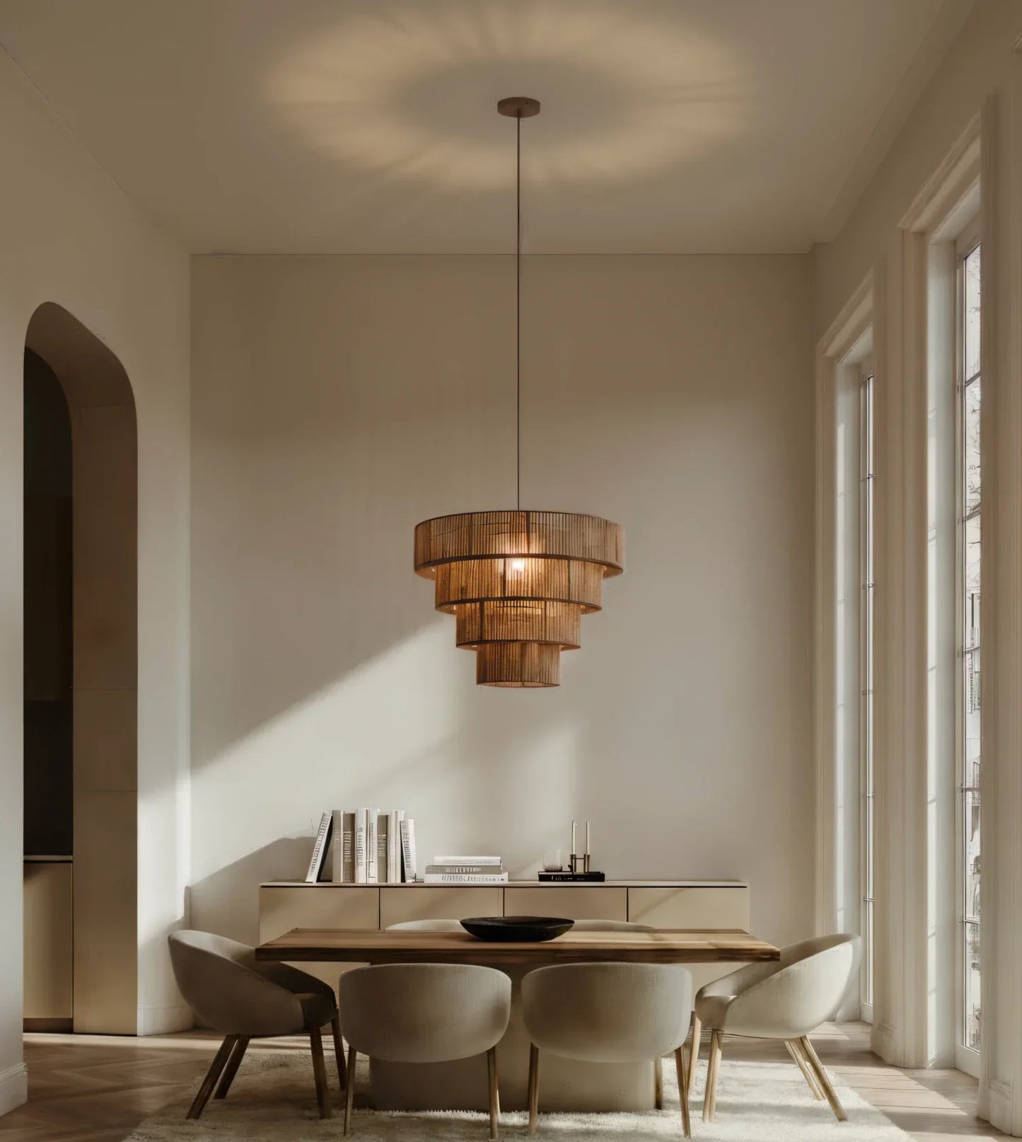Hanglamp Gevlochten Katoen Taupe 50cm Boho Scandinavisch Verstelbaar