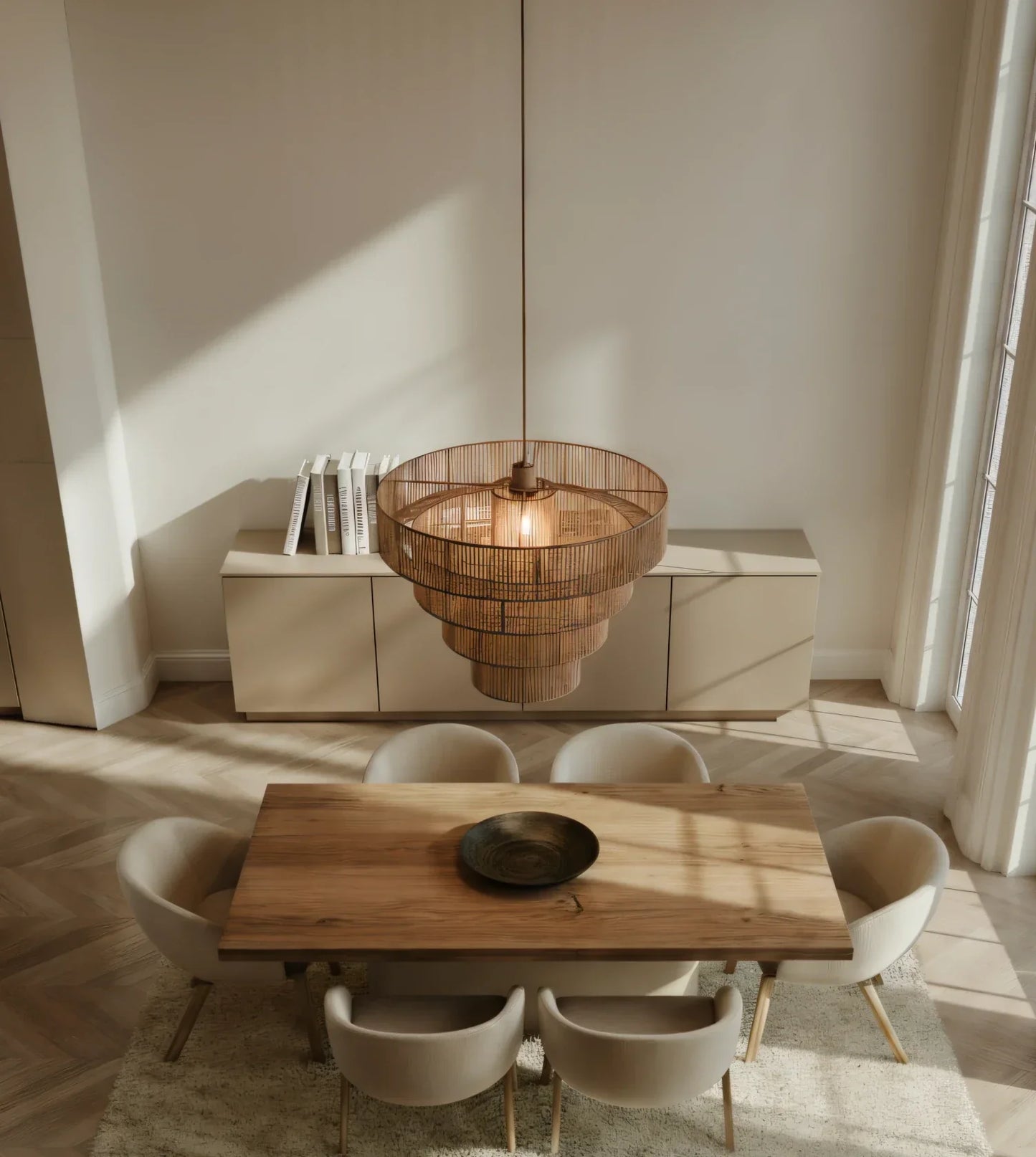 Hanglamp Gevlochten Katoen Taupe 50cm Boho Scandinavisch Verstelbaar