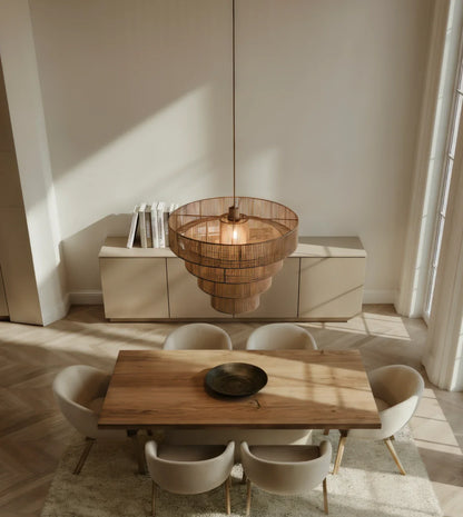 Hanglamp Gevlochten Katoen Taupe 50cm Boho Scandinavisch Verstelbaar