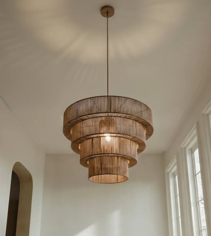 Hanglamp Gevlochten Katoen Taupe 50cm Boho Scandinavisch Verstelbaar