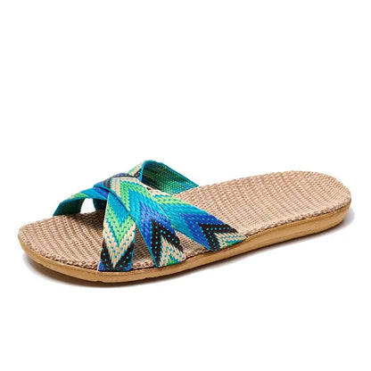 Linnen Slippers Lichte Comfortabele Thuis
