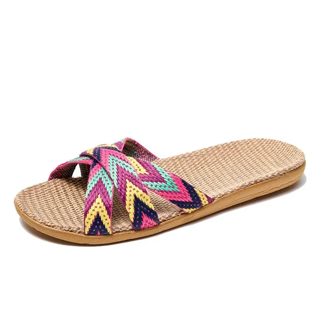 Linnen Slippers Lichte Comfortabele Thuis