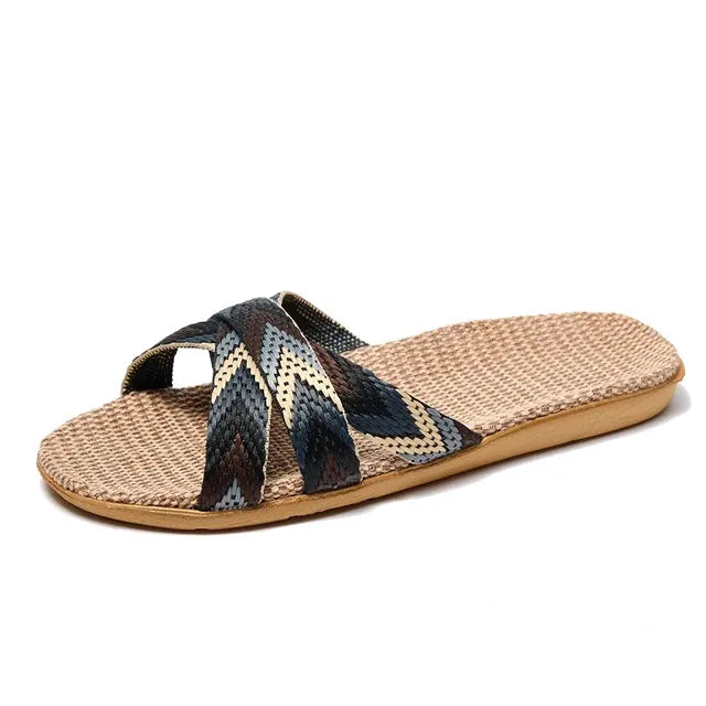 Linnen Slippers Lichte Comfortabele Thuis - StudioMarella