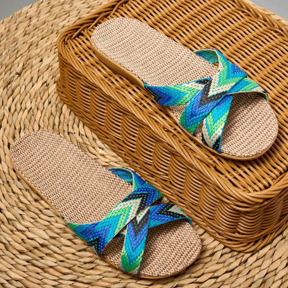 Linnen Slippers Lichte Comfortabele Thuis