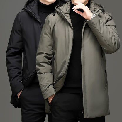 Heren Parka Longline Warm en Waterdicht met Meerdere Zakken