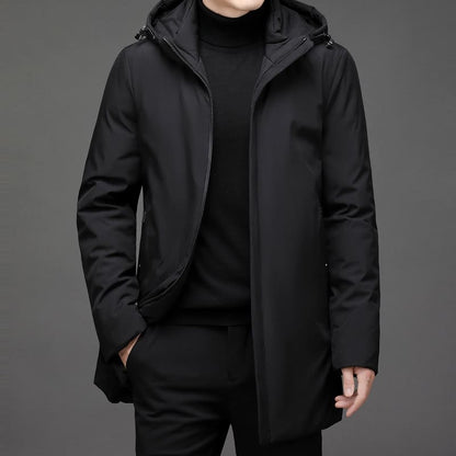 Heren Parka Longline Warm en Waterdicht met Meerdere Zakken