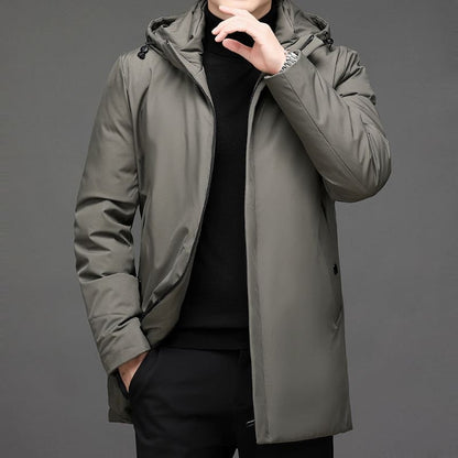 Heren Parka Longline Warm en Waterdicht met Meerdere Zakken