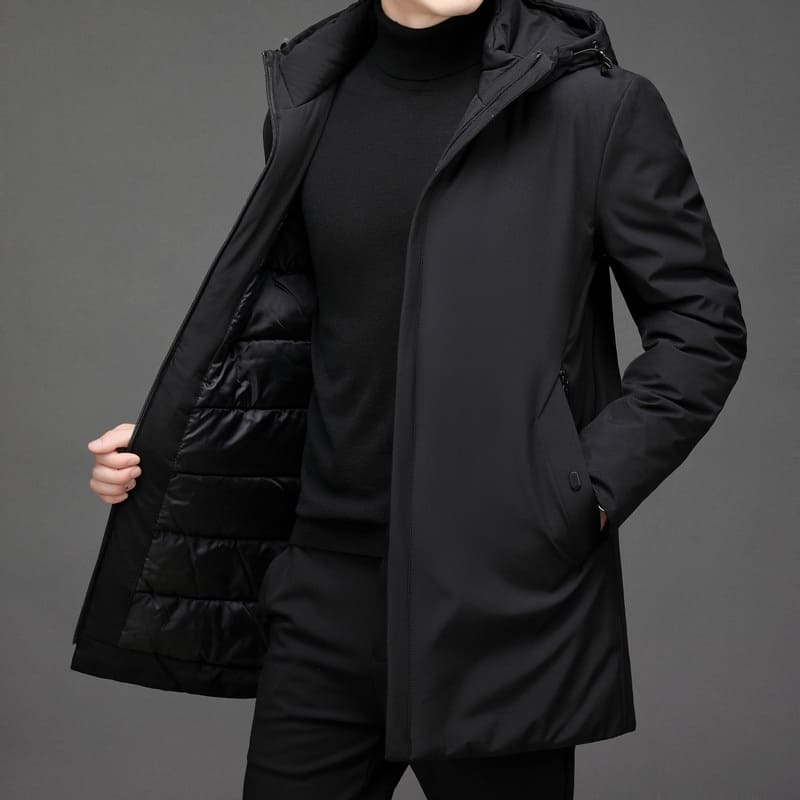 Heren Parka Warm Met Meerdere Zakken Modern Design