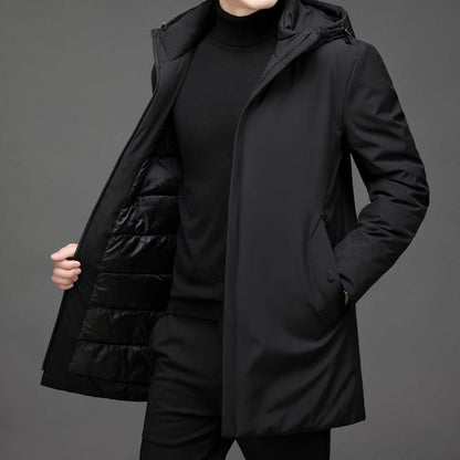 Heren Parka Longline Warm en Waterdicht met Meerdere Zakken