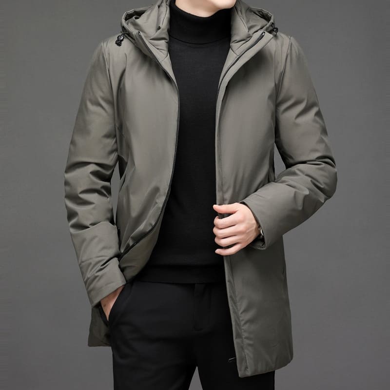 Heren Parka Longline Warm en Waterdicht met Meerdere Zakken