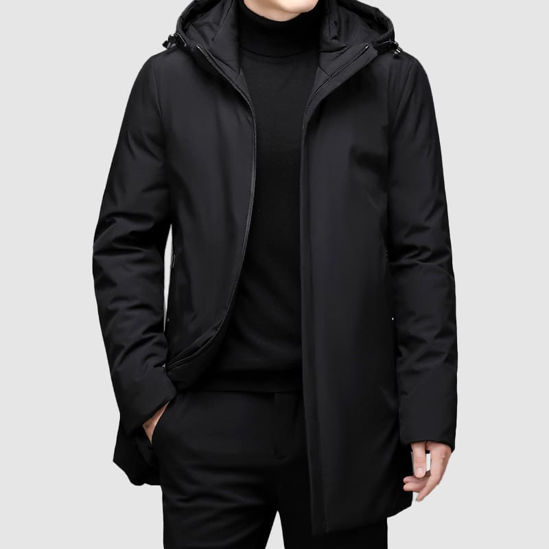 Heren Parka Longline Warm en Waterdicht met Meerdere Zakken