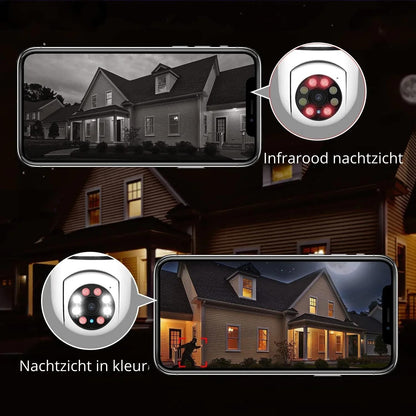 Slimme Beveiligingscamera Lamp met Zoom en Bewegingsdetectie | 4x Digitale Zoom | Nachtvisie | E27 Fitting | WiFi en App | Home Security