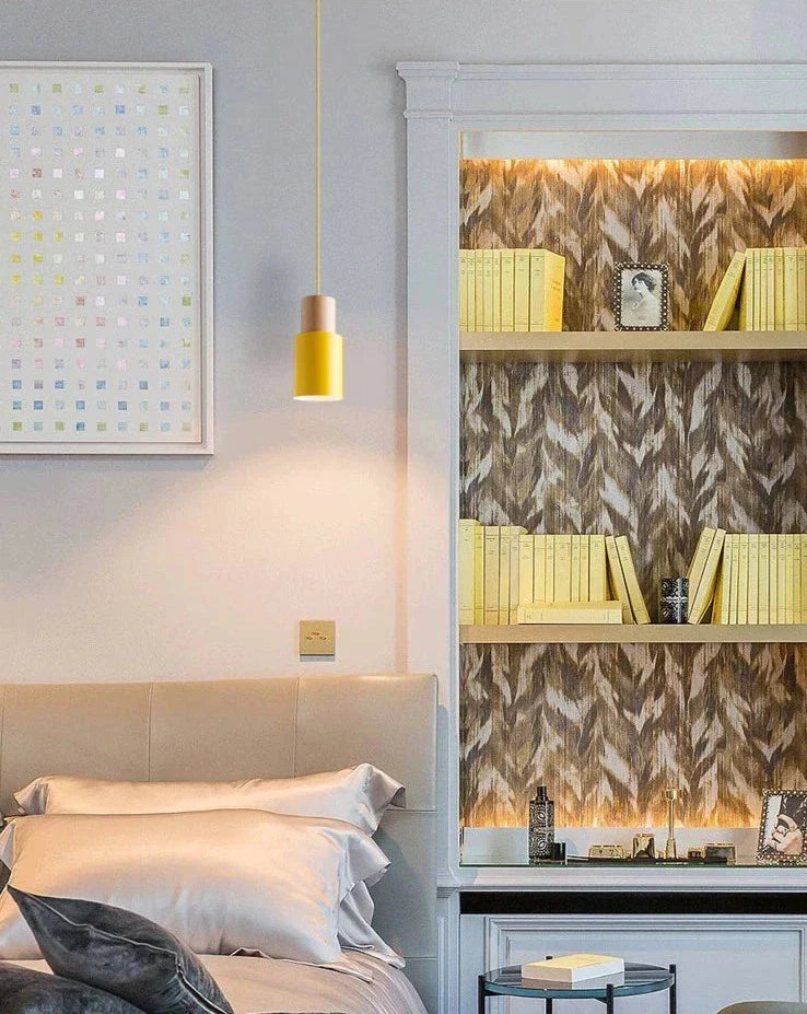 Hanglamp Cilinder IJzer Hout Geborsteld Nikkel E27 Scandinavisch Woonkamer Eetkamer