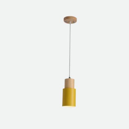 Hanglamp Cilinder IJzer Hout Geborsteld Nikkel E27 Scandinavisch Woonkamer Eetkamer