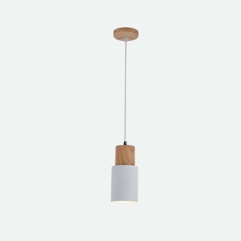Hanglamp Cilinder IJzer Hout Geborsteld Nikkel E27 Scandinavisch Woonkamer Eetkamer