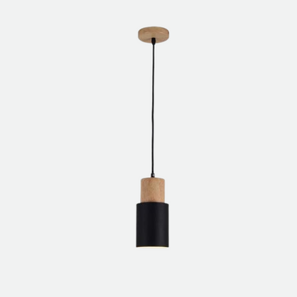 Hanglamp Cilinder IJzer Hout Geborsteld Nikkel E27 Scandinavisch Woonkamer Eetkamer