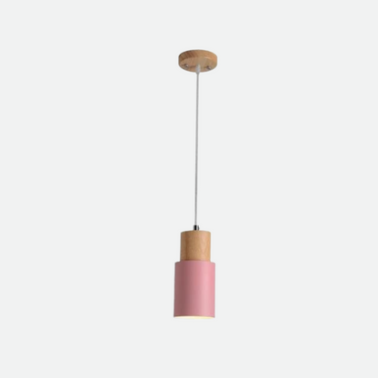 Hanglamp Cilinder IJzer Hout Geborsteld Nikkel E27 Scandinavisch Woonkamer Eetkamer