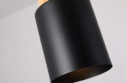 Hanglamp Cilinder IJzer Hout Geborsteld Nikkel E27 Scandinavisch Woonkamer Eetkamer