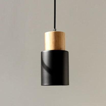 Hanglamp Cilinder IJzer Hout Geborsteld Nikkel E27 Scandinavisch Woonkamer Eetkamer