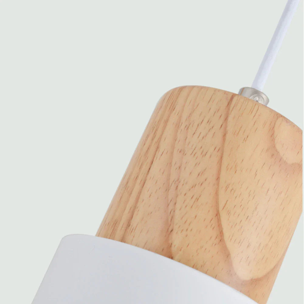 Hanglamp Cilinder IJzer Hout Geborsteld Nikkel E27 Scandinavisch Woonkamer Eetkamer