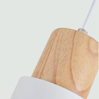 Hanglamp Cilinder IJzer Hout Geborsteld Nikkel E27 Scandinavisch Woonkamer Eetkamer
