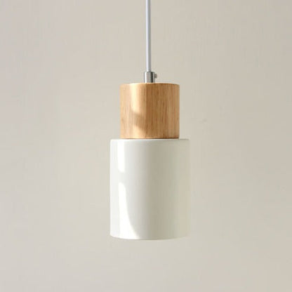 Hanglamp Cilinder IJzer Hout Geborsteld Nikkel E27 Scandinavisch Woonkamer Eetkamer