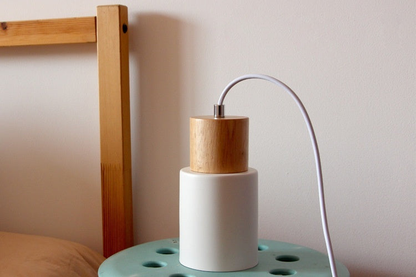 Hanglamp Cilinder IJzer Hout Geborsteld Nikkel E27 Scandinavisch Woonkamer Eetkamer