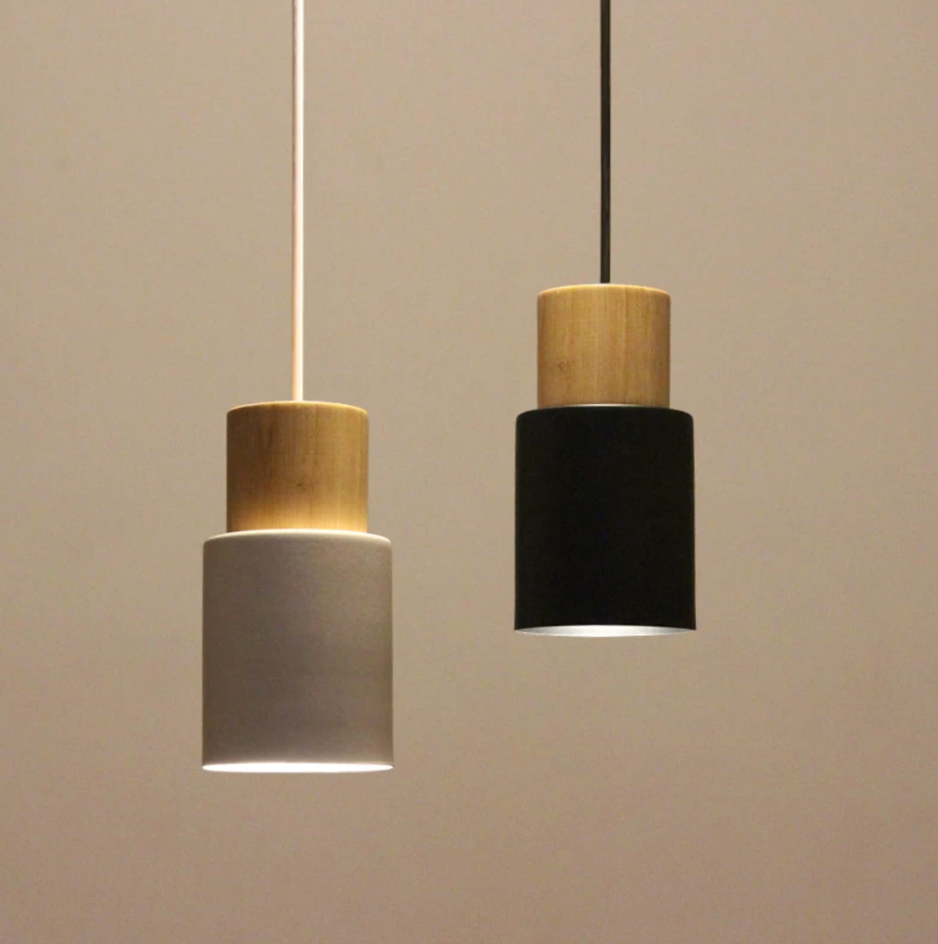 Hanglamp Cilinder IJzer Hout Geborsteld Nikkel E27 Scandinavisch Woonkamer Eetkamer