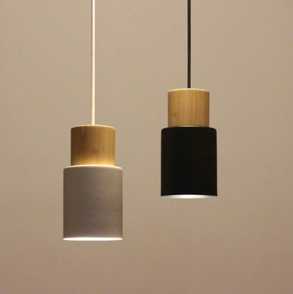 Hanglamp Cilinder IJzer Hout Geborsteld Nikkel E27 Scandinavisch Woonkamer Eetkamer