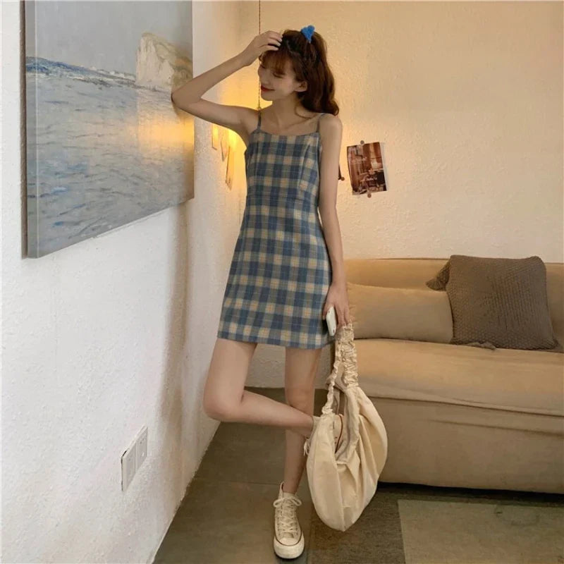 Zomerse Checkered Shirt Jurk voor Vrouw