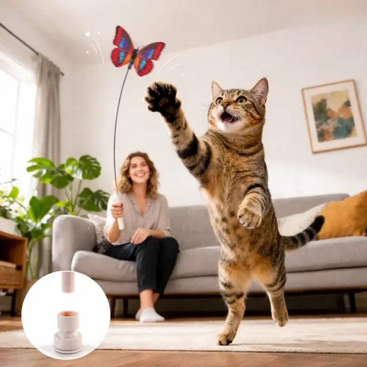 Elektrisch Vlinderspeeltje voor Katten – Interactief Jachtspel met Automatische Beweging voor Actieve Binnenkatten