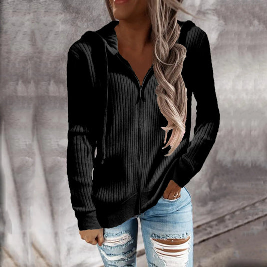 Isabel | Felpa Cappuccio Casual Met Rits Trendy Damestrui - StudioMarella
