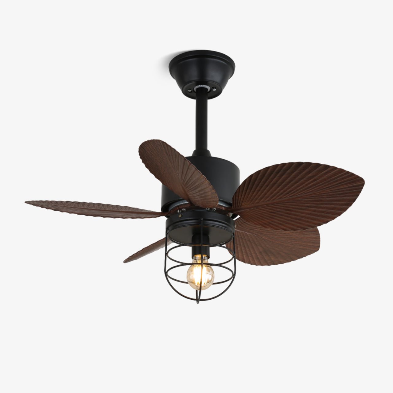 Industriële Plafondventilator met Verlichting 76cm - Kopermotor 6 Snelheden & Afstandsbediening