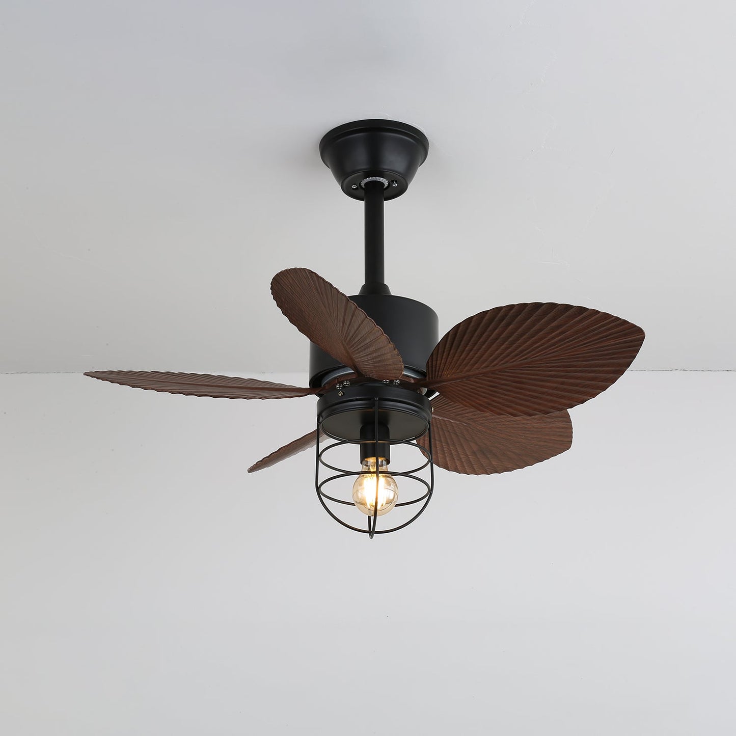 Industriële Plafondventilator met Verlichting 76cm - Kopermotor 6 Snelheden & Afstandsbediening