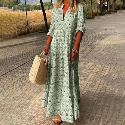 Isabella | Abito lungo boho con scollo a V 2