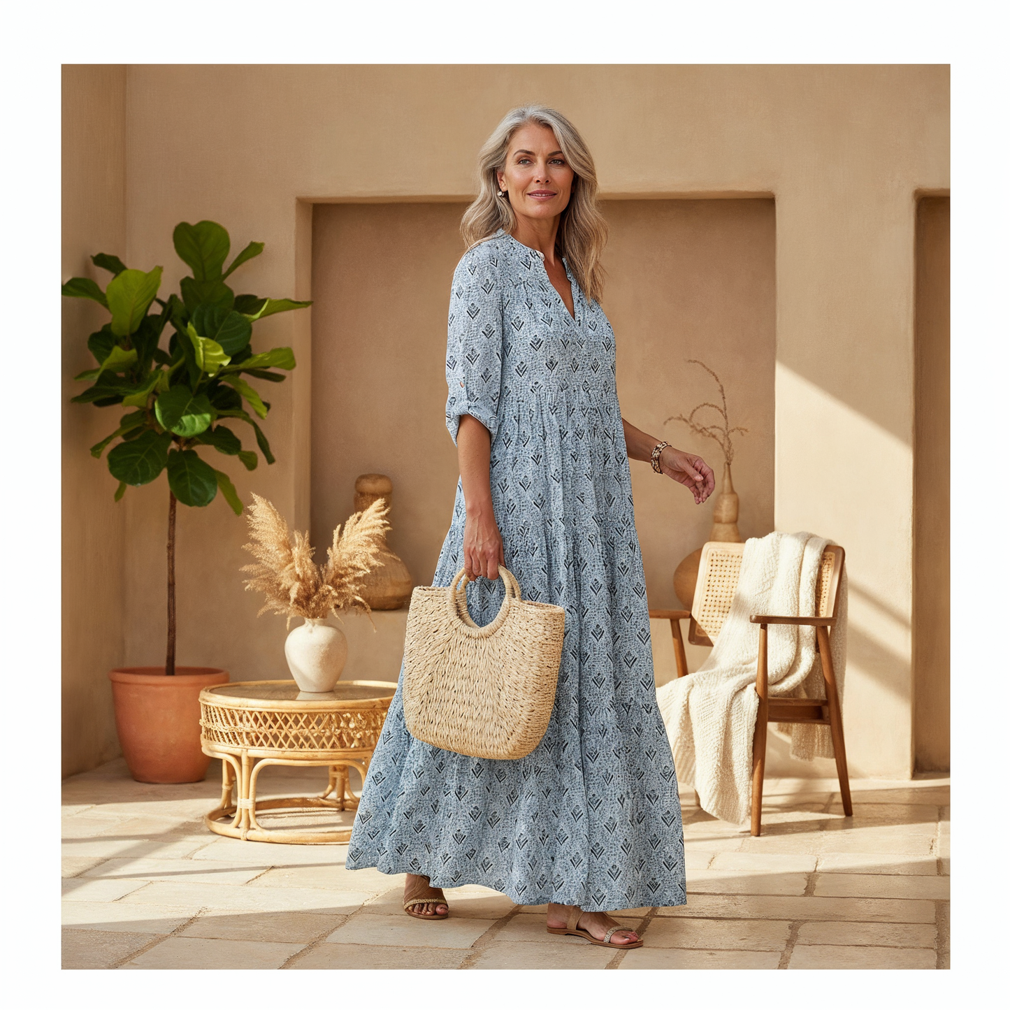 Boho Maxi Jurk Elegante Zomerjurk voor Vrouw