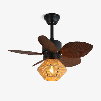 Plafondventilator met Verlichting Natuurlijk Rotan Tropisch Design Ø76cm