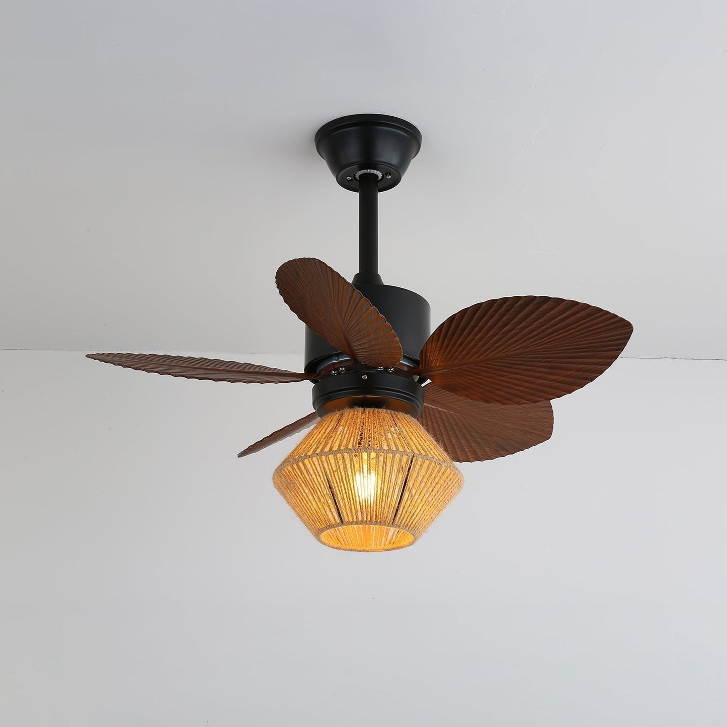 Plafondventilator met Verlichting Natuurlijk Rotan Tropisch Design Ø76cm
