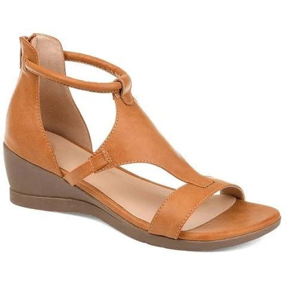 Leren Sandalen Comfortabele Hak Orthopedisch Vintage Design