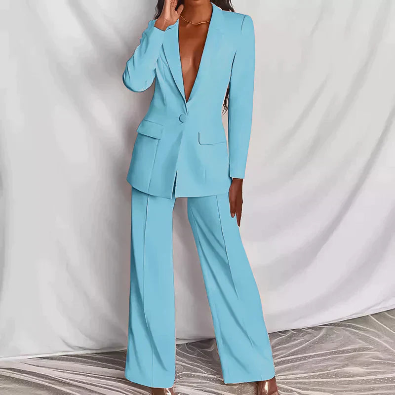 Vrouwelijke Business Outfit Blazer Broek Elegante Kleding