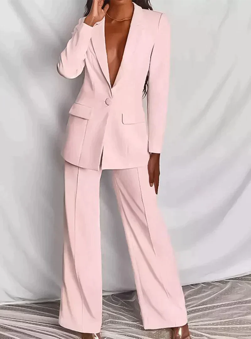 Vrouwelijke Business Outfit Blazer Broek Elegante Kleding