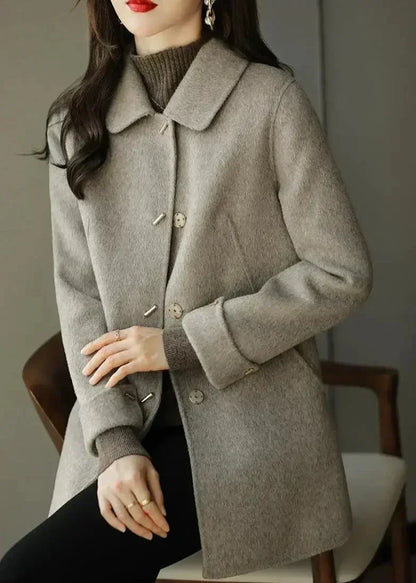 Dames Winterjas Warme Wolmix Coat Elegante Stijl