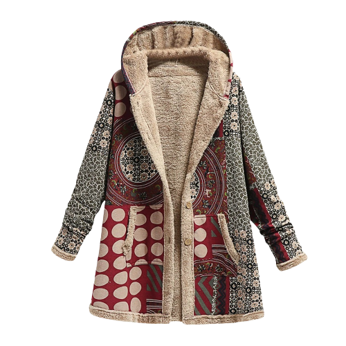 Dames Winterjas Warm en Stijlvol Patchwork Design