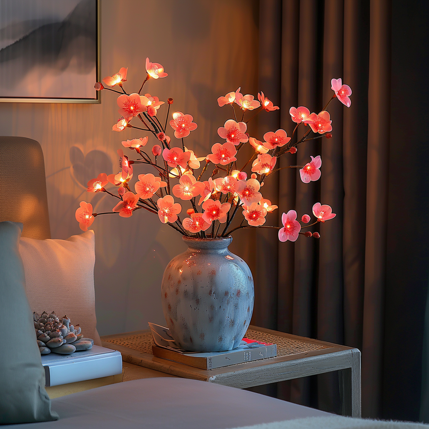 Decoratieve Lichttak Led Olijftak Kersenbloesem Warm Wit 70cm 120 Lampjes Sfeerverlichting Woonkamer