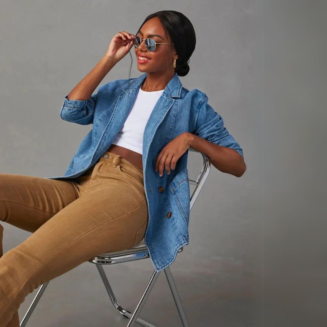 Blazer Jas Denim Modieus en Stijlvol