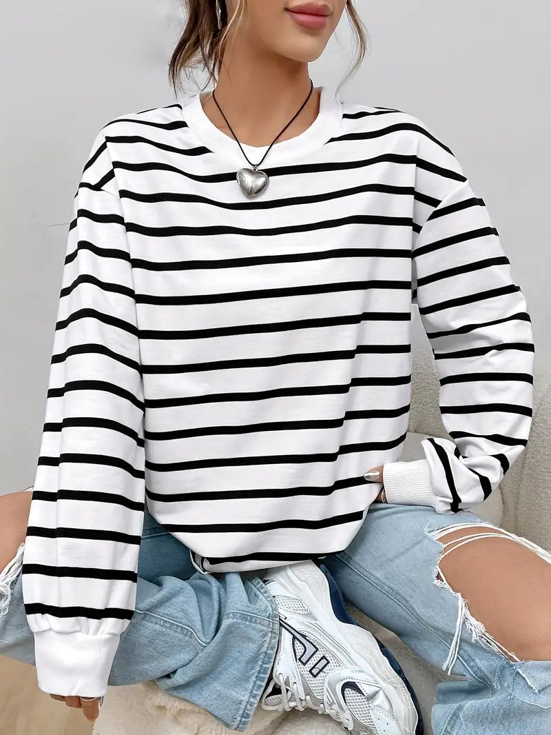 Jade | Dames Sweatshirt - Tijdloos Gestreept Design, Comfortabele Pasvorm 1