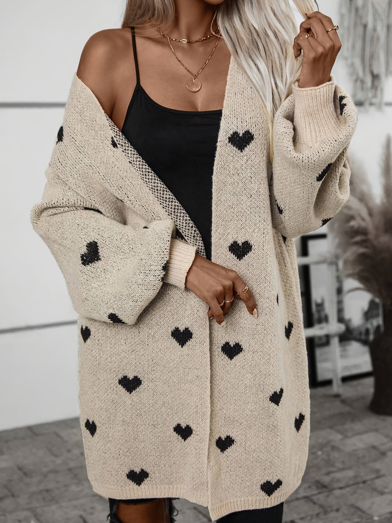 Dames Vest Hartjes Patroon Casual Elegant