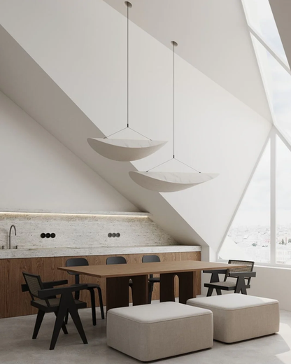 Sansoti - Japandi Hanglamp Wit voor Slaapkamer en Woonkamer – Moderne Sfeerverlichting E27